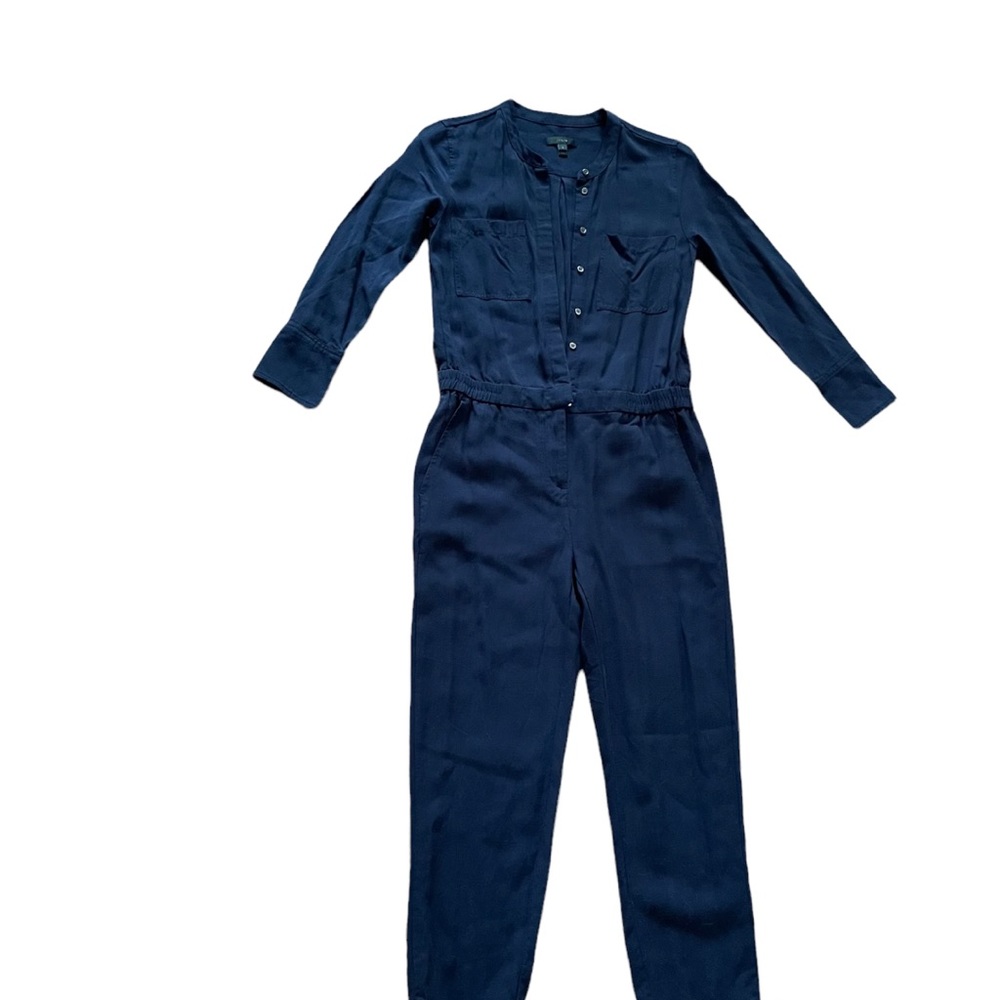 J Crewe Women’s Puff-Sleeve denim jumpsuit